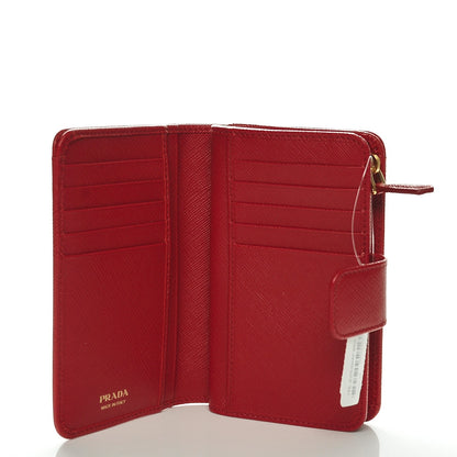 Prada Saffiano Compact Wallet Fuoco 5 of 6