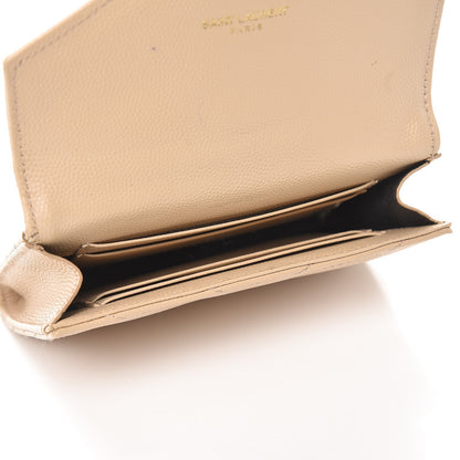 Saint Laurent Grain De Poudre Matelasse Chevron Small Monogram Envelope Wallet Nude Powder 5 of 11