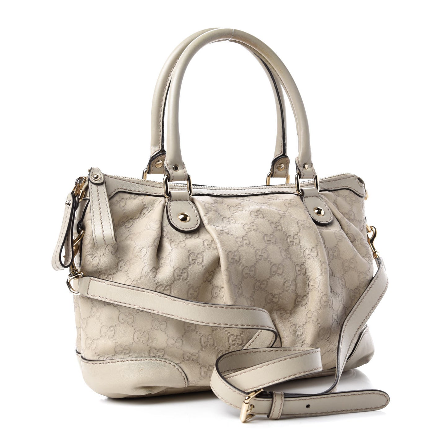 Guccissima Medium Sukey Top Handle Bag White