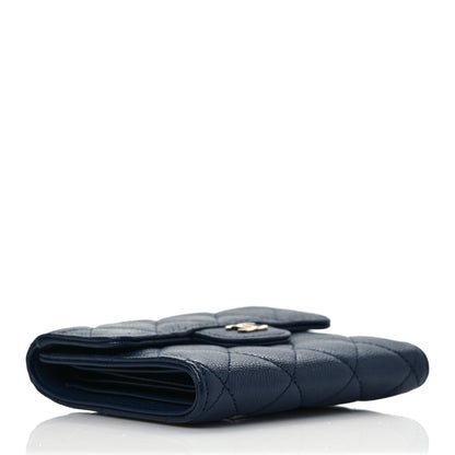 Chanel Caviar Quilted Compact Flap Wallet Navy 4 of 6