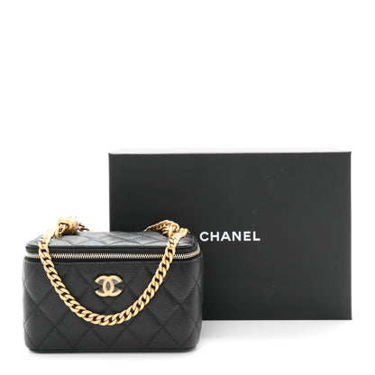 Chanel Caviar Quilted Sweetheart Vanity Case Black 11 of 11
