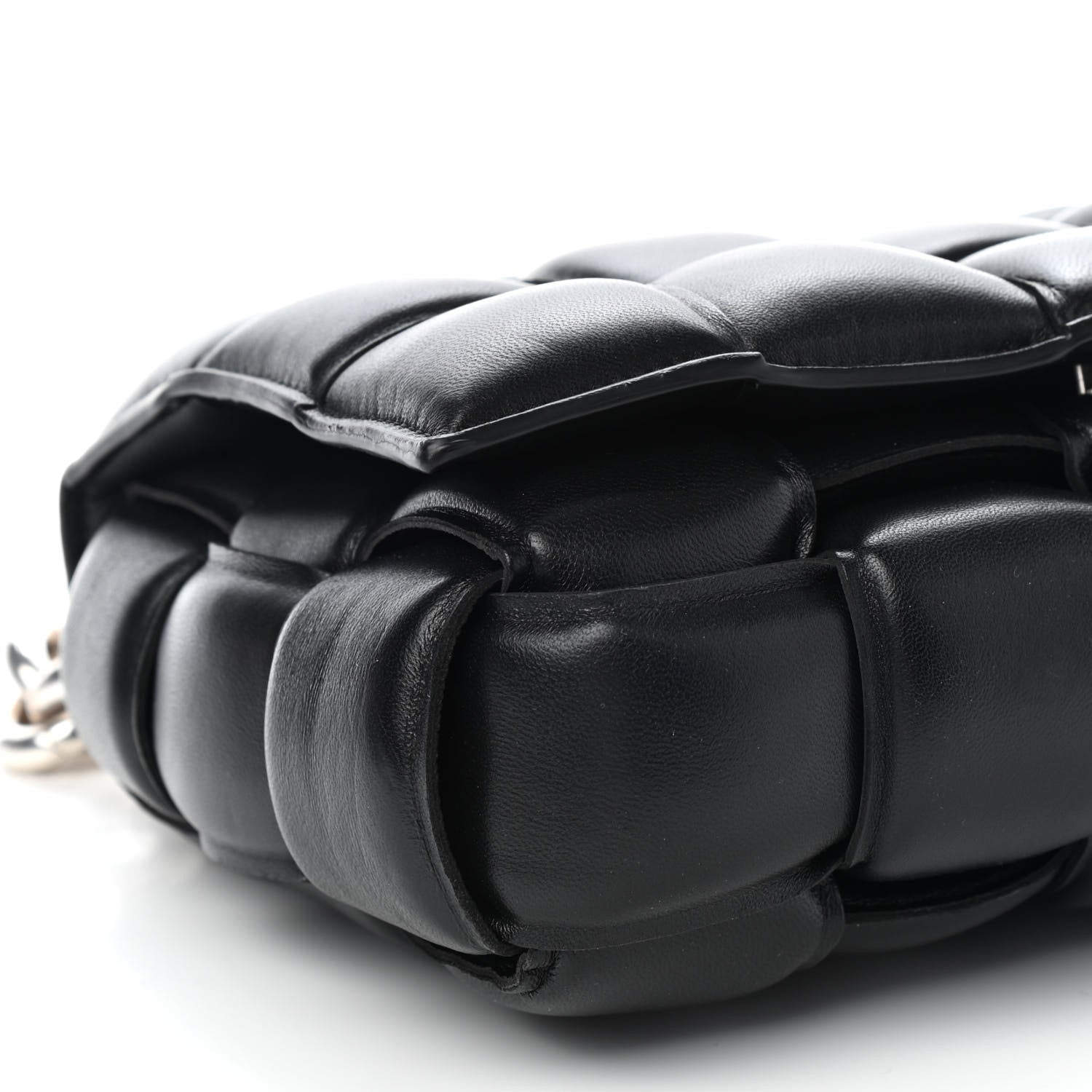 Bottega Veneta Lambskin Maxi Intreccio Padded Chain Cassette Crossbody Bag Black 7 of 8
