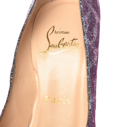 Christian Louboutin Lame Leopard Highness 160 Pumps 35.5 Turquoise Violet 9 of 14
