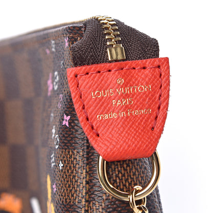 Louis Vuitton Damier Ebene 2019 Christmas Animation Mini Pochette Accessories Red 7 of 8