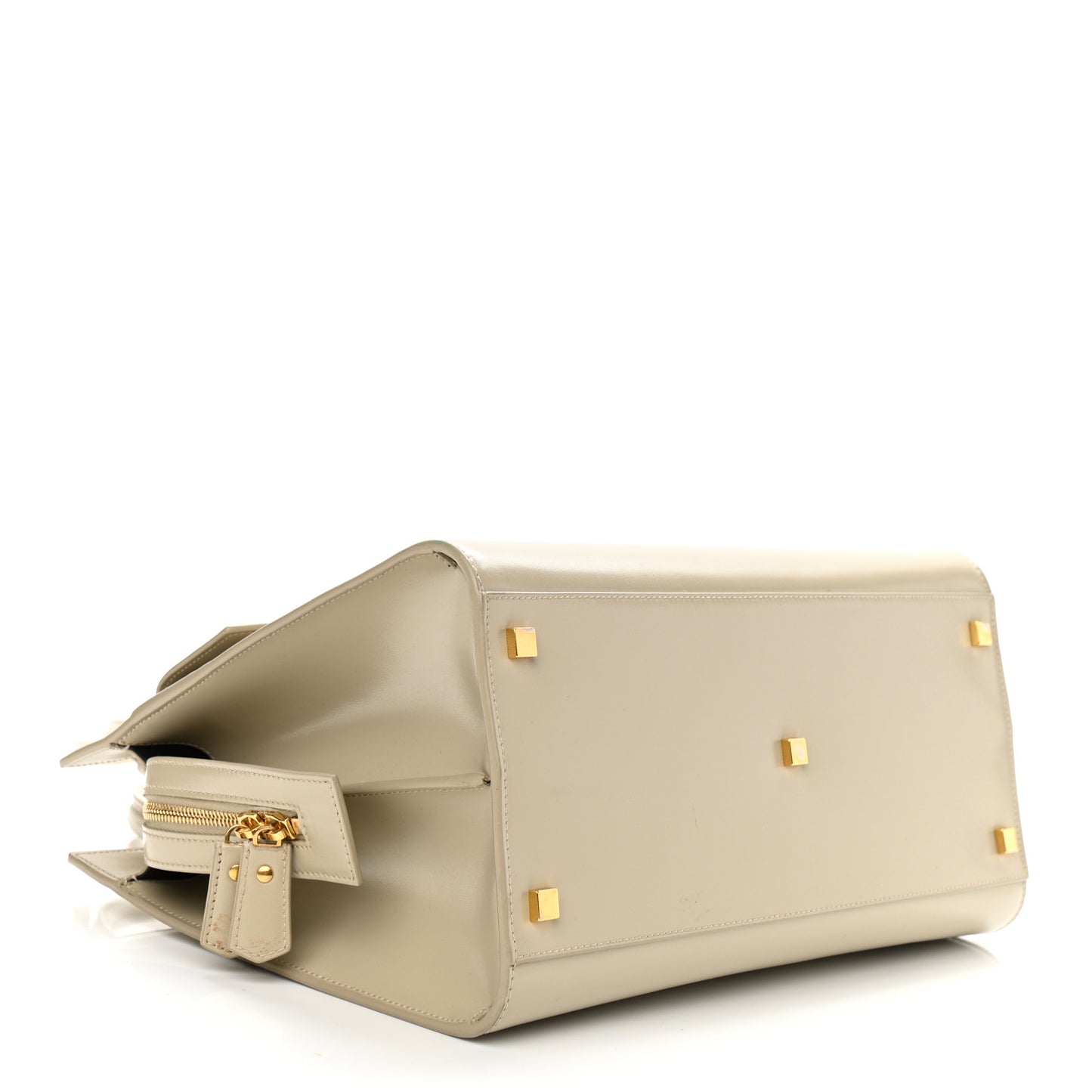 Shiny Calfskin Medium Uptown Tote Sea Salt