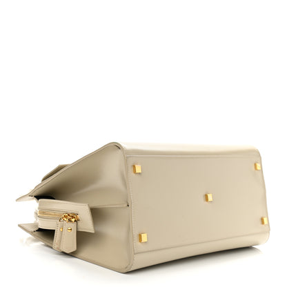 Saint Laurent Shiny Calfskin Medium Uptown Tote Sea Salt 4 of 14