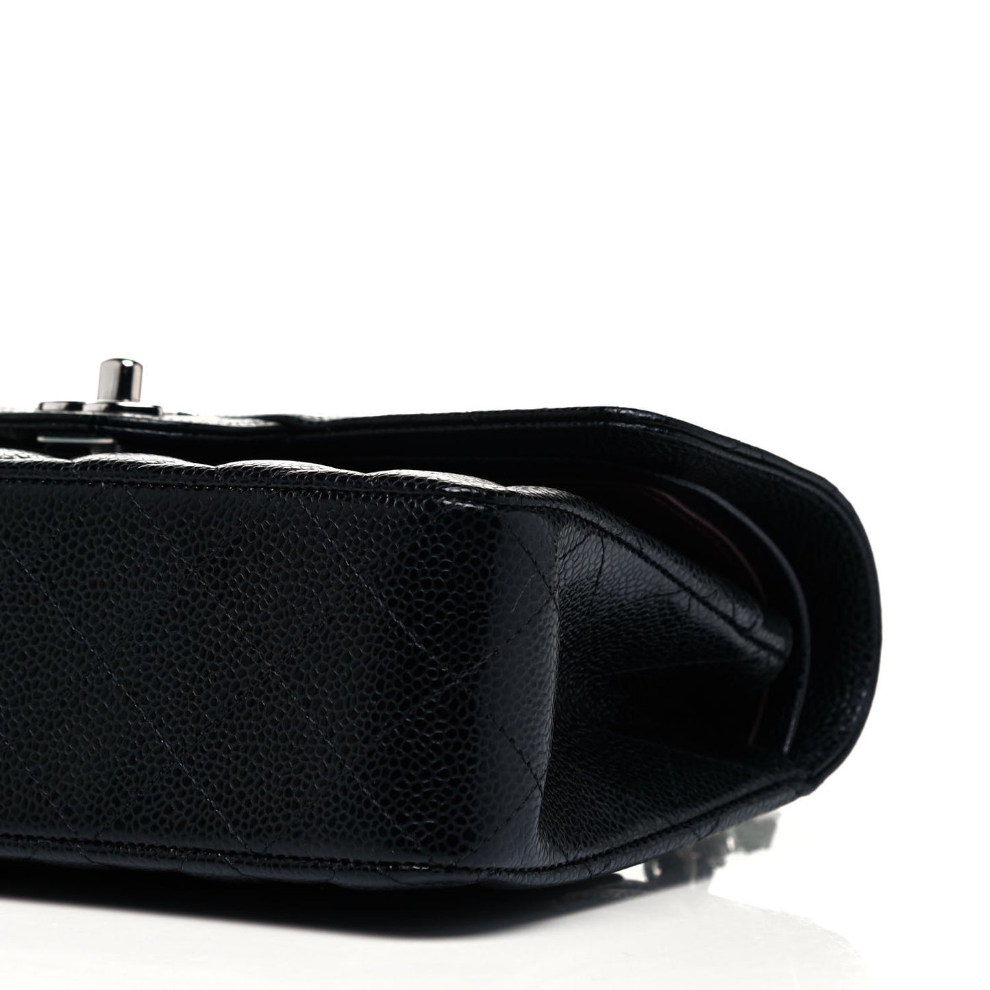 Caviar Quilted Small Double Flap Black