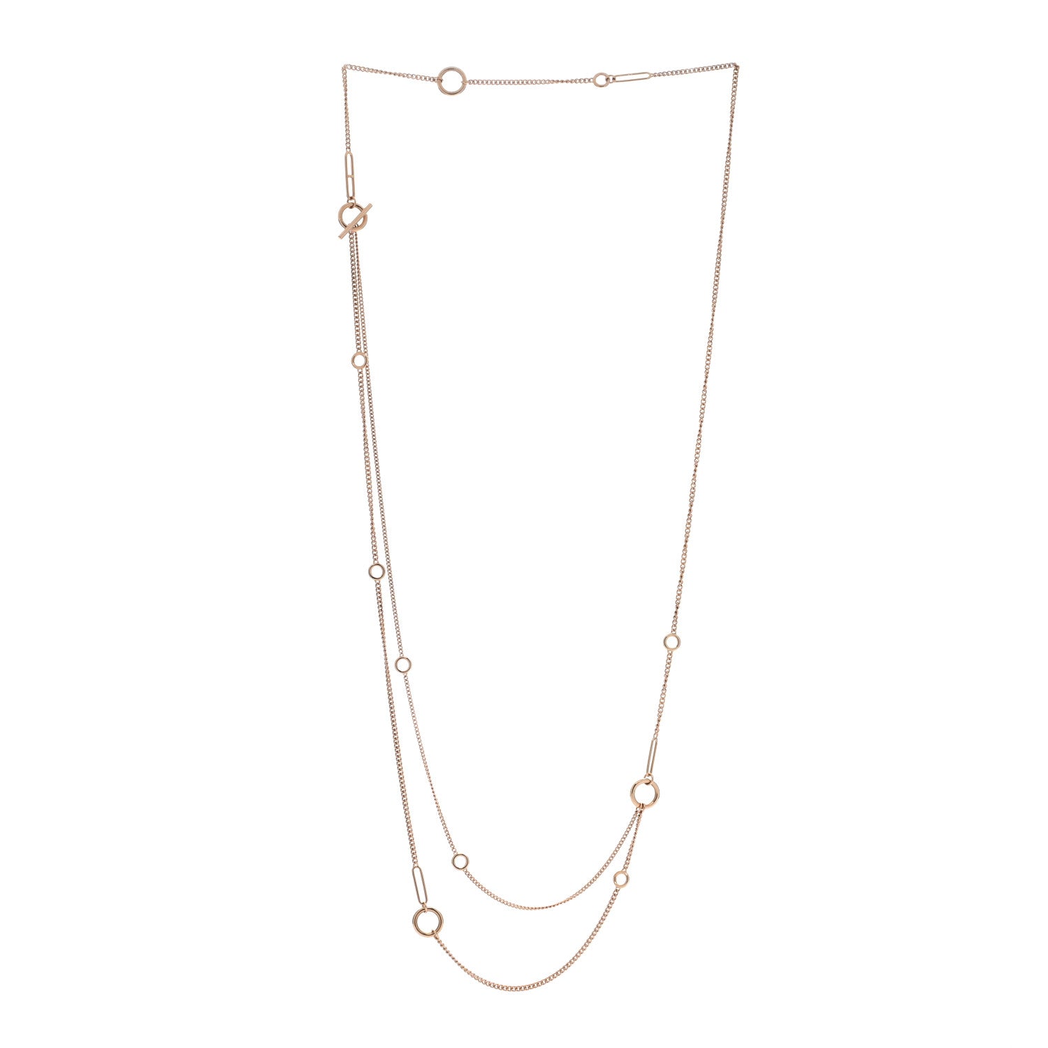Hermes 18K Rose Gold Echappee Extra Long Necklace 3 of 5