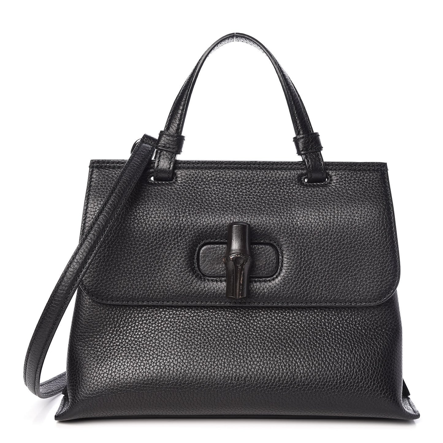 Cellarius Calfskin Small Bamboo Daily Top Handle Bag Black