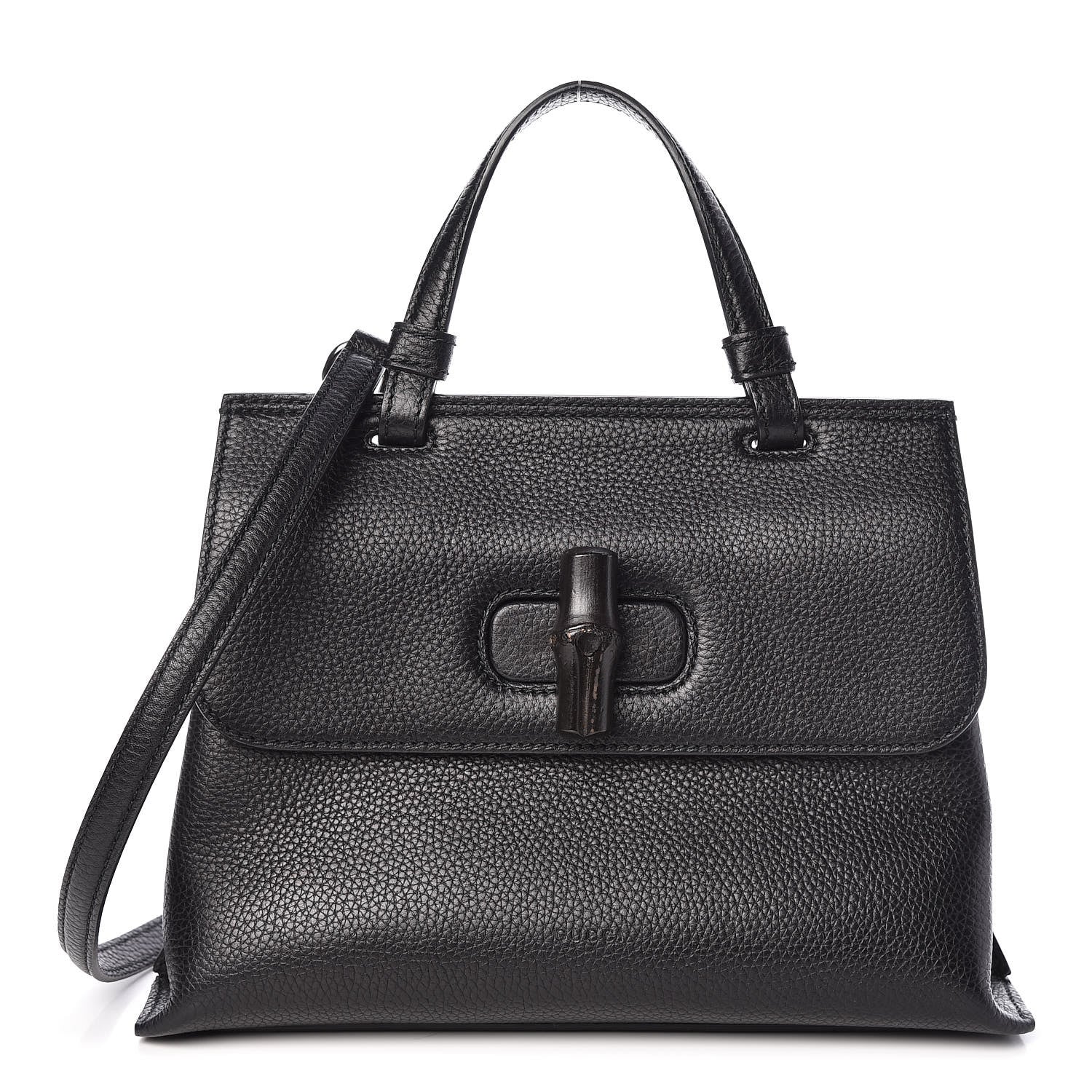 Gucci Cellarius Calfskin Small Bamboo Daily Top Handle Bag Black 1 of 8