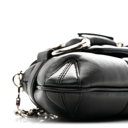 Gucci Nappa Vertical Matelasse Small Maxi Horsebit Chain Shoulder Bag Black 16 of 19