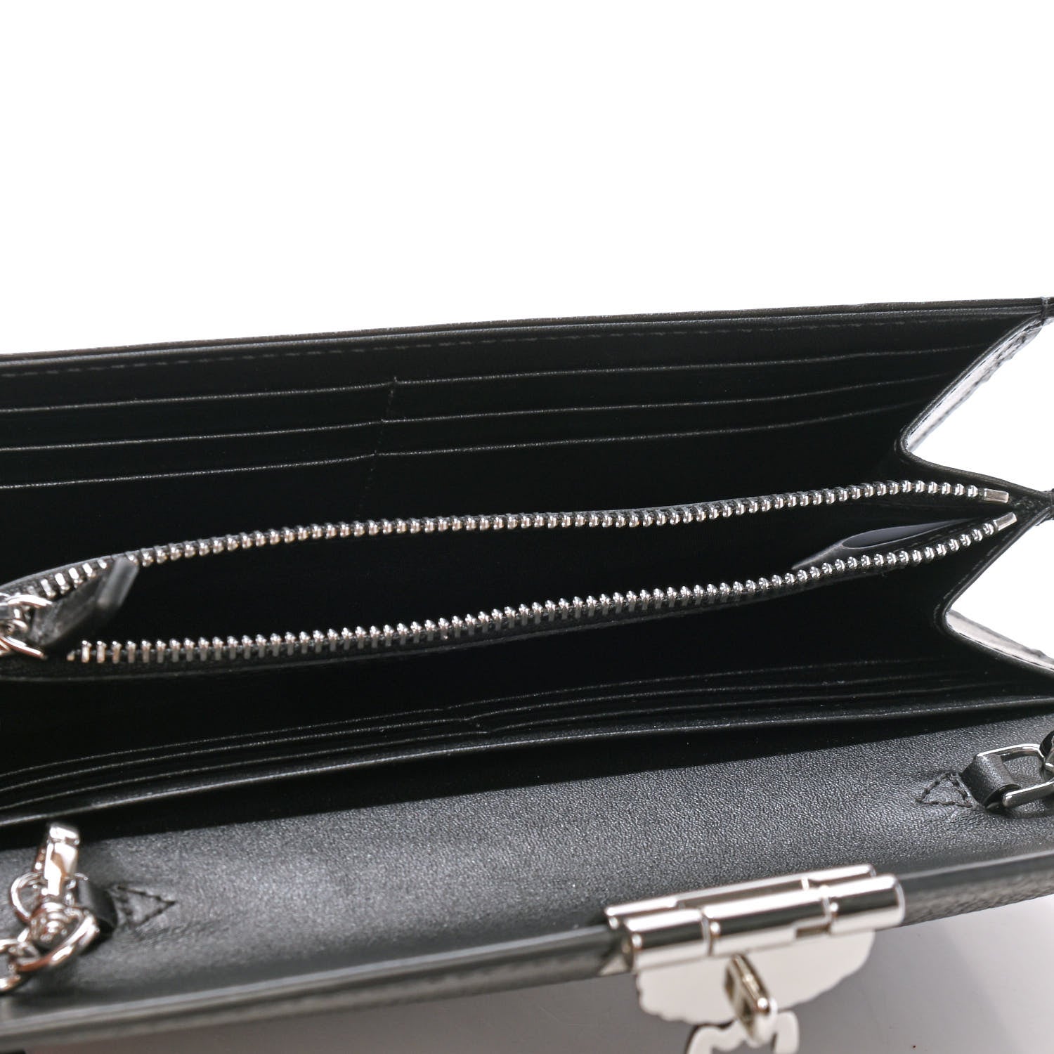 MCM Visetos Calfskin Large Patricia Wallet On Chain Black 5 of 9