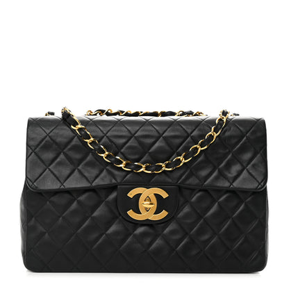 Chanel Lambskin Quilted XL Jumbo Single Flap Black 1 of 24