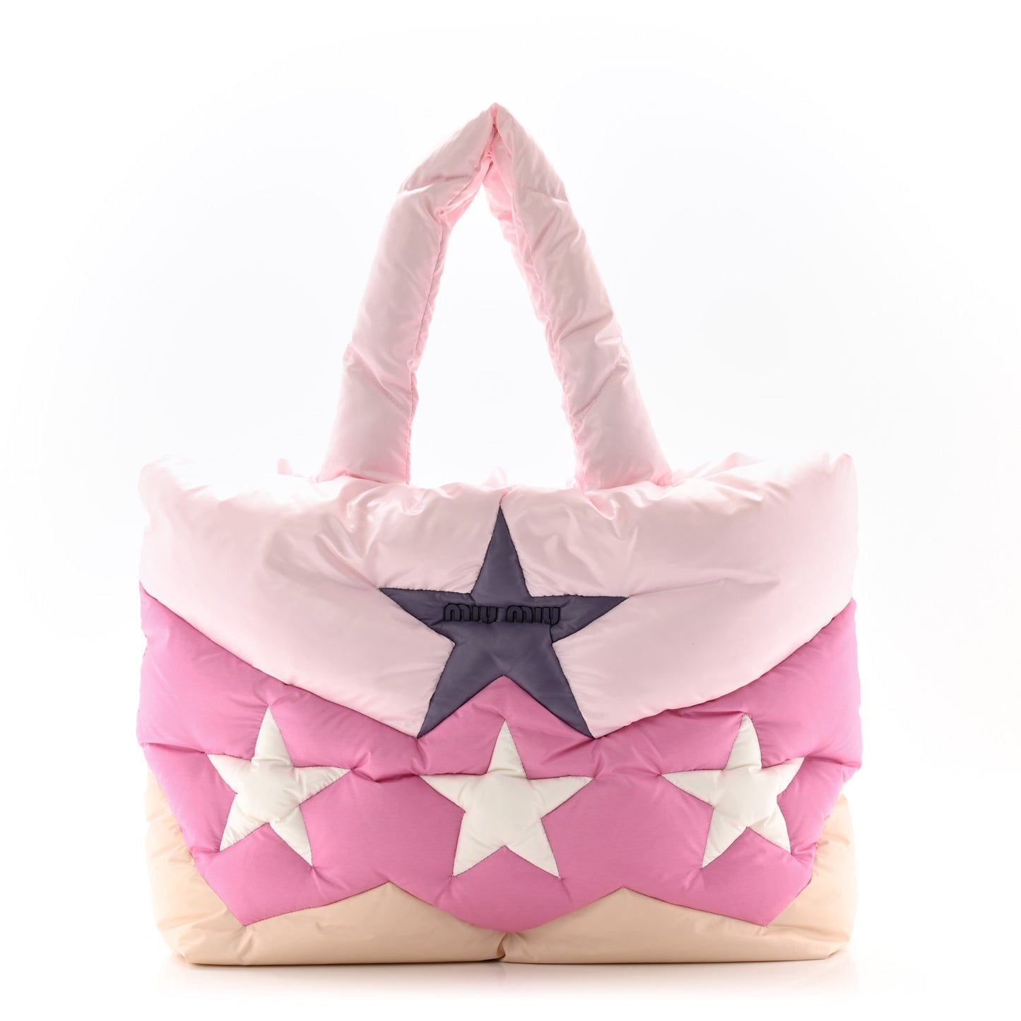 Padded Nylon Quilted Tote Alabaster Primrose