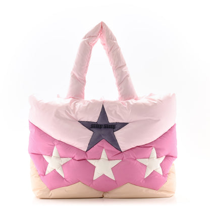 Miu Miu Padded Nylon Quilted Tote Alabaster Primrose 1 of 11