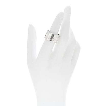 Gucci Sterling Silver 12mm Trademark Wide Band Ring 52 6 2 of 4