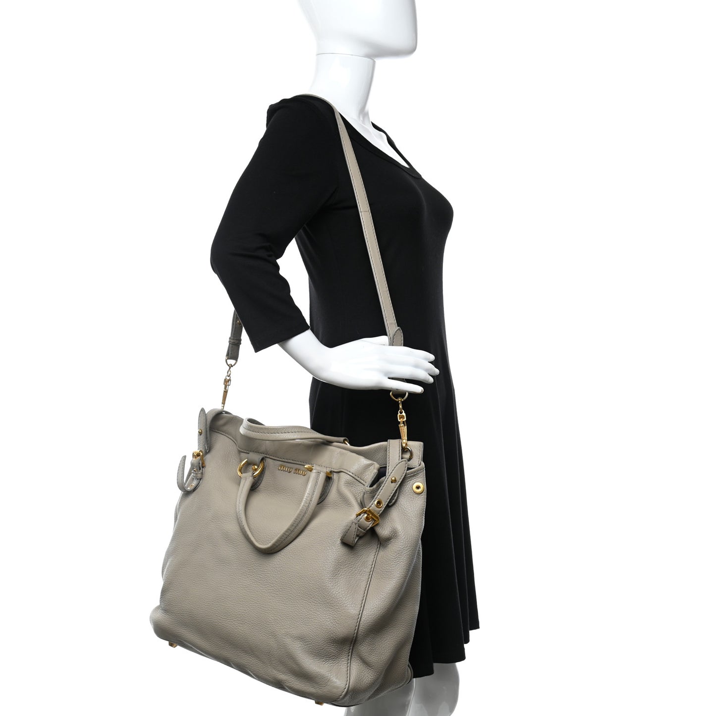 Vitello Daino Top Handle Tote Beige