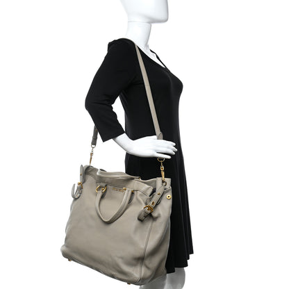 Miu Miu Vitello Daino Top Handle Tote Beige 3 of 11