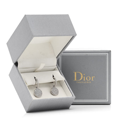 Christian Dior 18K White Gold Diamond Rose Des Vents Pave Drop Earrings 6 of 6