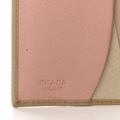 Prada Saffiano Metal Flap Wallet Sabbia Cammeo Orchidea 7 of 7
