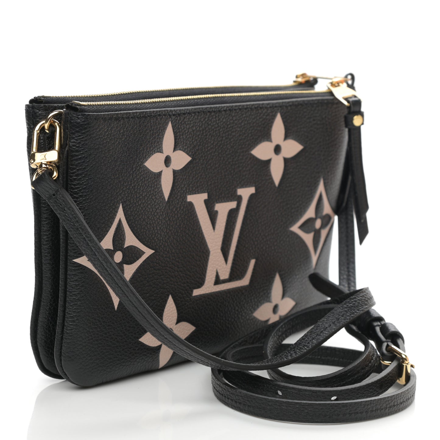 Empreinte Monogram Giant Double Zip Pochette Black Cream