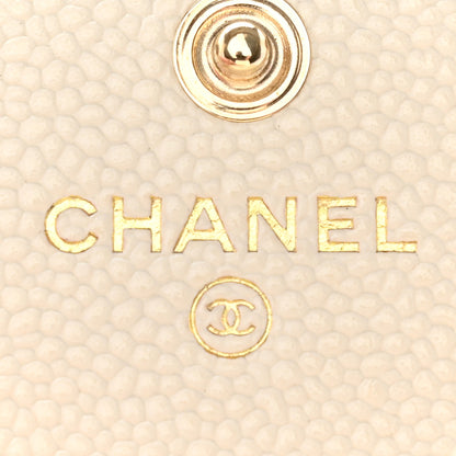 Chanel Caviar Chevron Quilted Boy Compact Wallet White 7 of 10