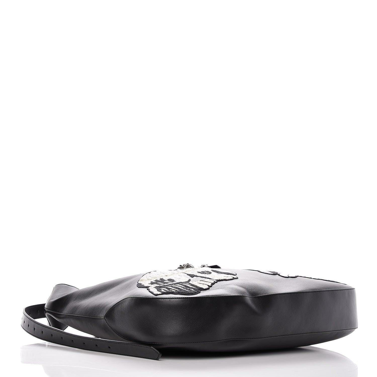 Gucci Calfskin Dog Embroidered Extra Large Dionysus Hobo Black 4 of 11