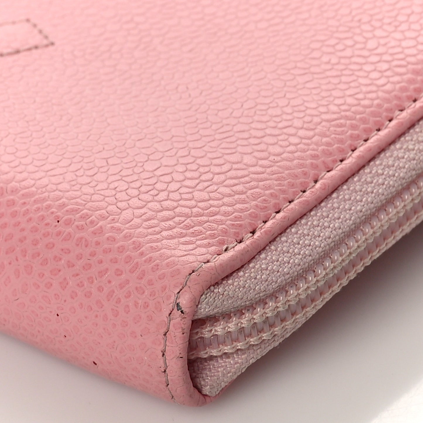 Caviar Large Timeless CC Zip Around Wallet Pink