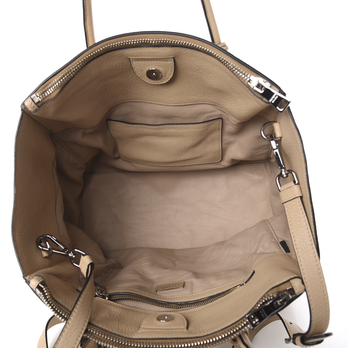 Vitello Daino Twin Pocket Tote Sabbia