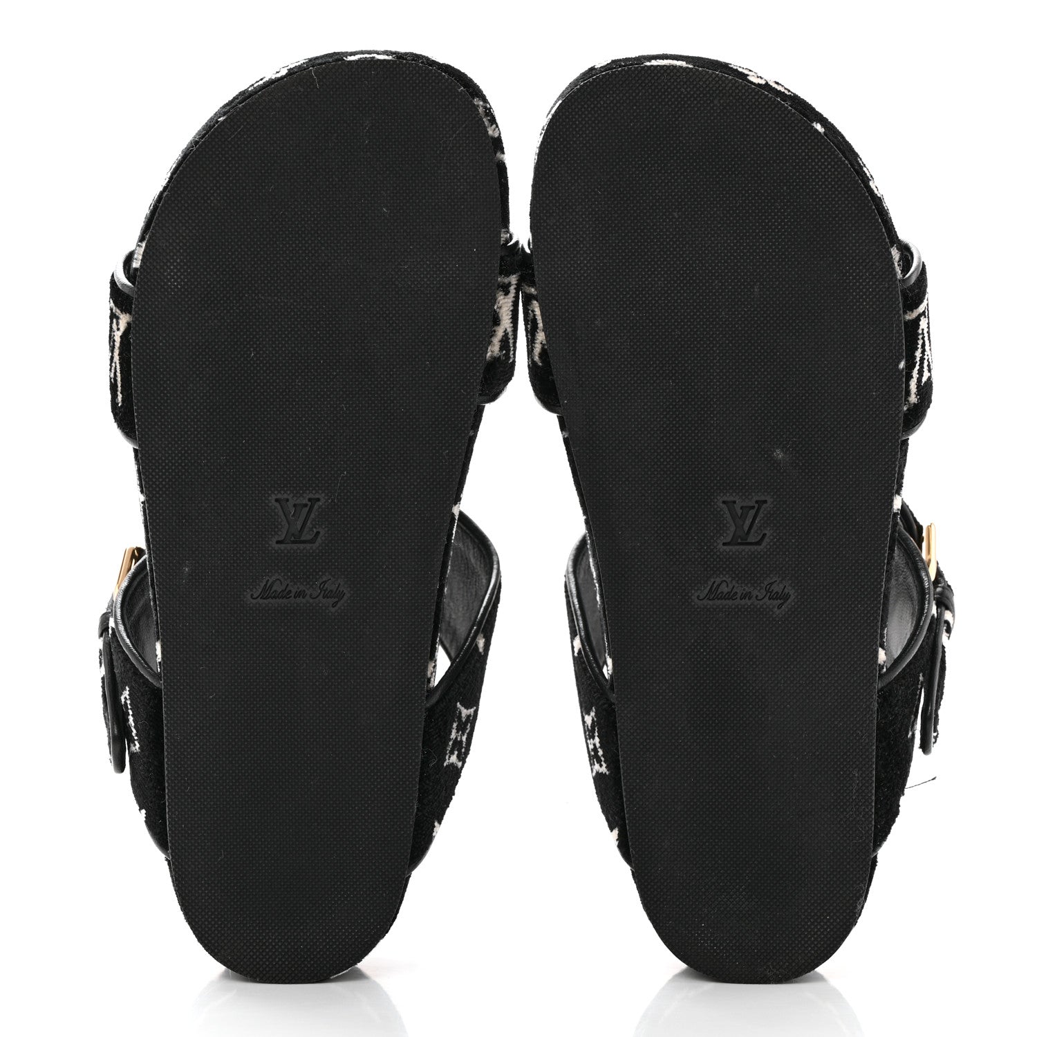 Louis Vuitton Velvet Monogram Jumbo Flatform Mule Sandals 36.5 Black White 5 of 11