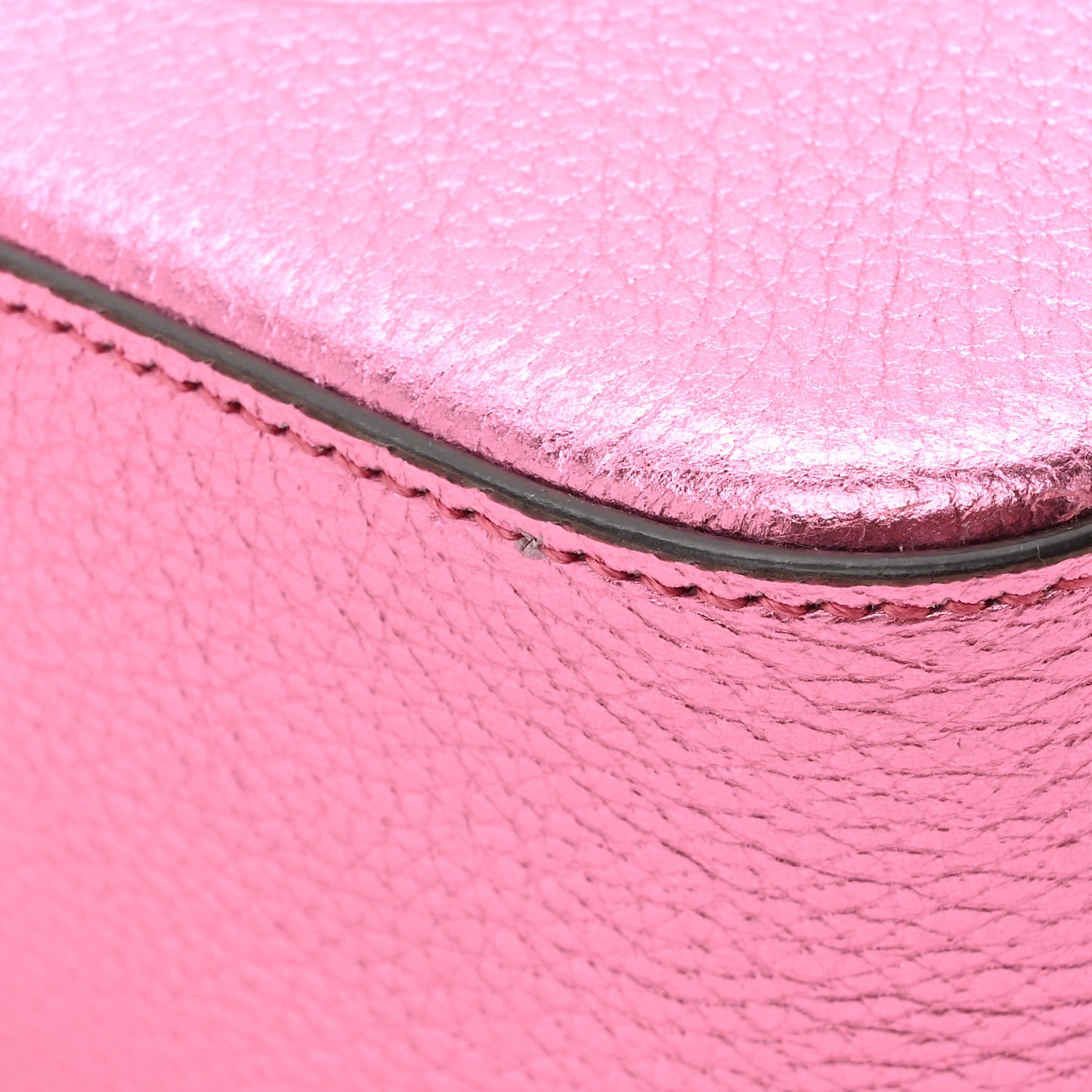 Jimmy Choo Metallic Calfskin Logo Camera Bag Peony 10 of 11