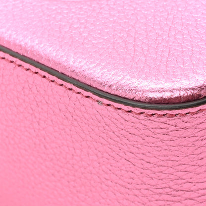 Jimmy Choo Metallic Calfskin Logo Camera Bag Peony 10 of 11