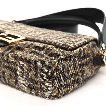 Fendi Vitello King Beaded Zucca Baguette Mogano Panna Ebano 9 of 9