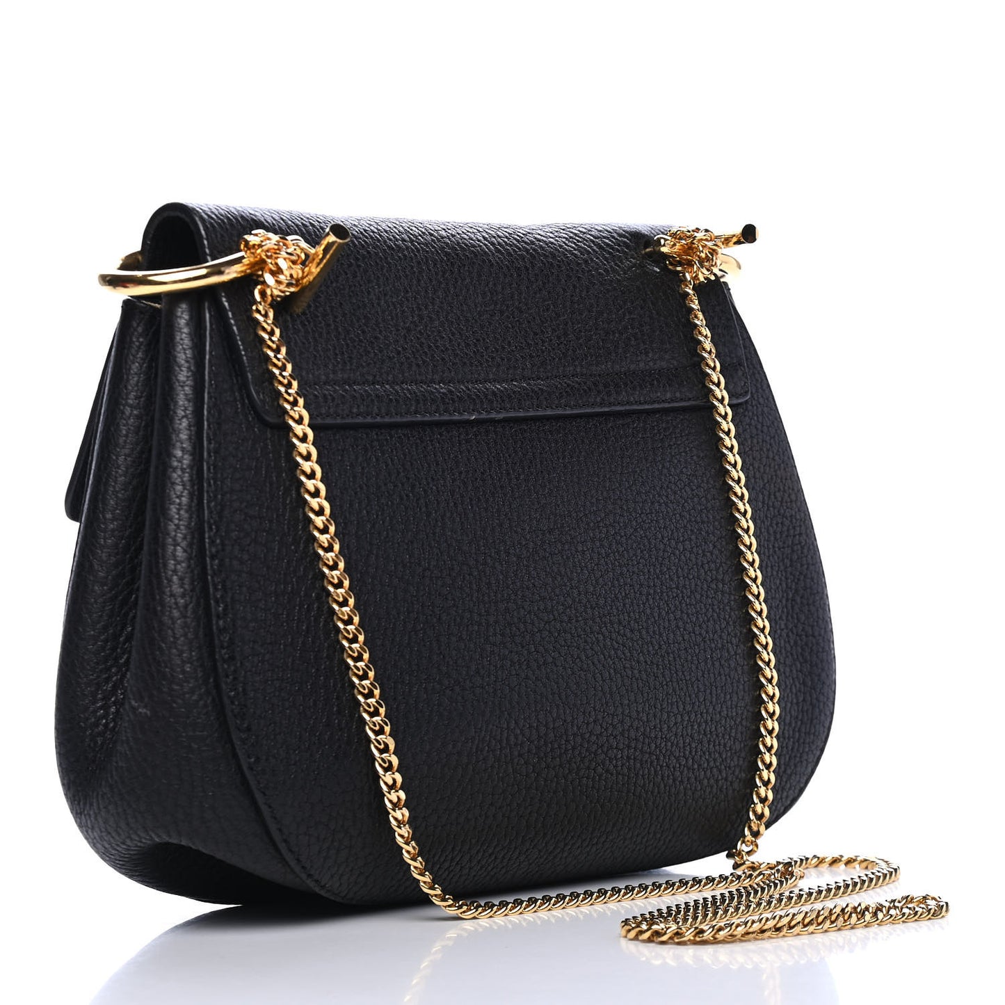 Grained Lambskin Drew Shoulder Bag Black