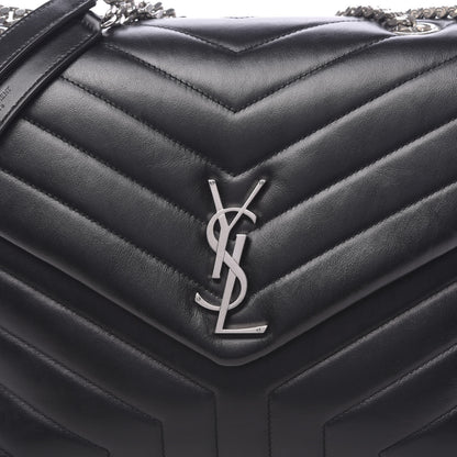 Saint Laurent Calfskin Y Quilted Monogram Medium Loulou Chain Satchel Black 7 of 10