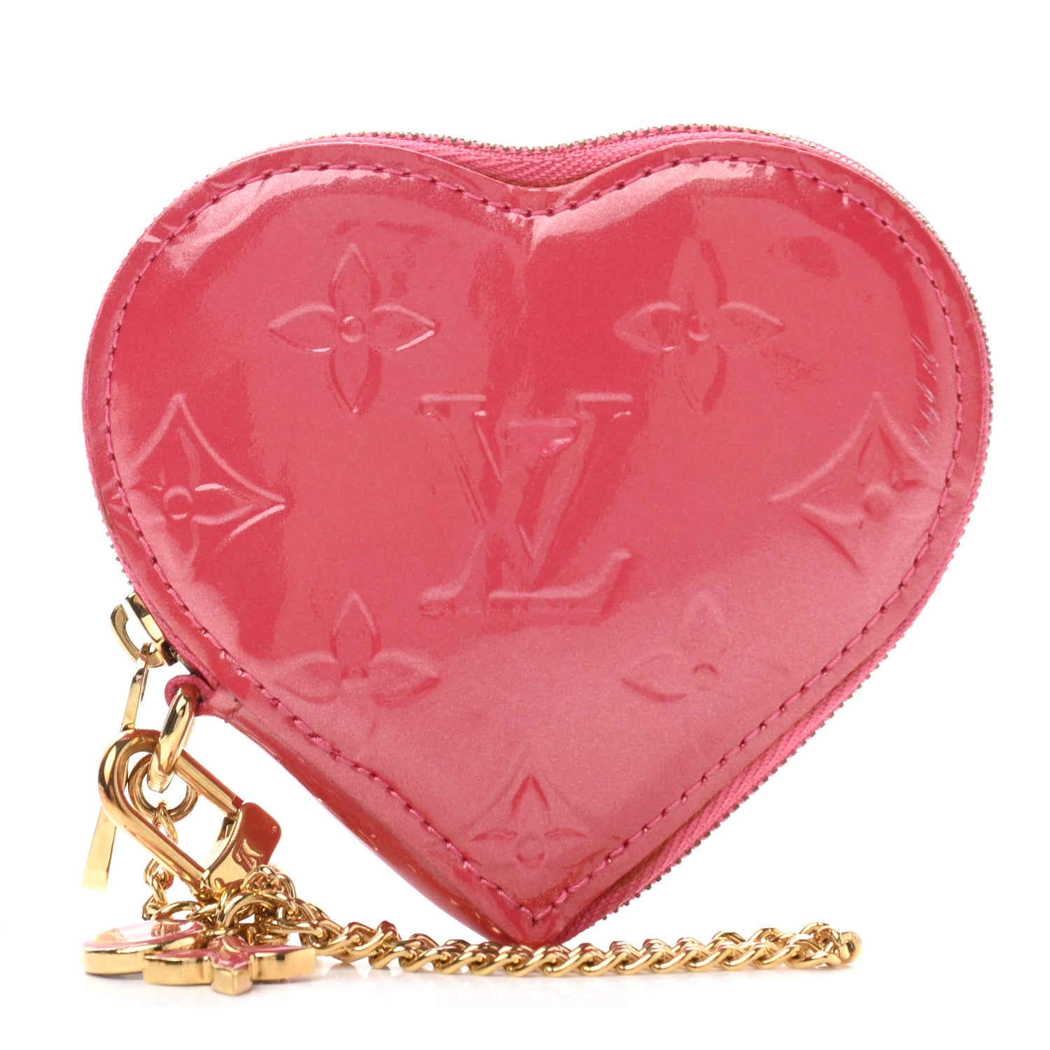 Louis Vuitton Vernis Heart Coin Purse Framboise 1 of 8
