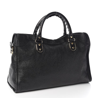 Balenciaga Chevre Gold Metallic Edge Hardware City Black 2 of 10