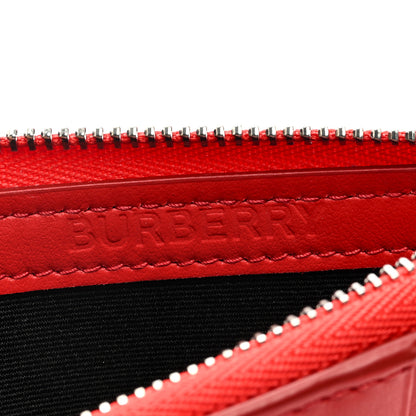 Burberry Calfskin London England Print Logo Card Holder Red 6 of 6