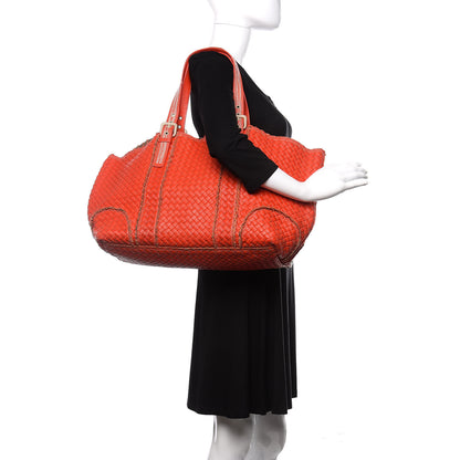 Bottega Veneta Cervo Intrecciato Large Shopping Tote Orange 2 of 9