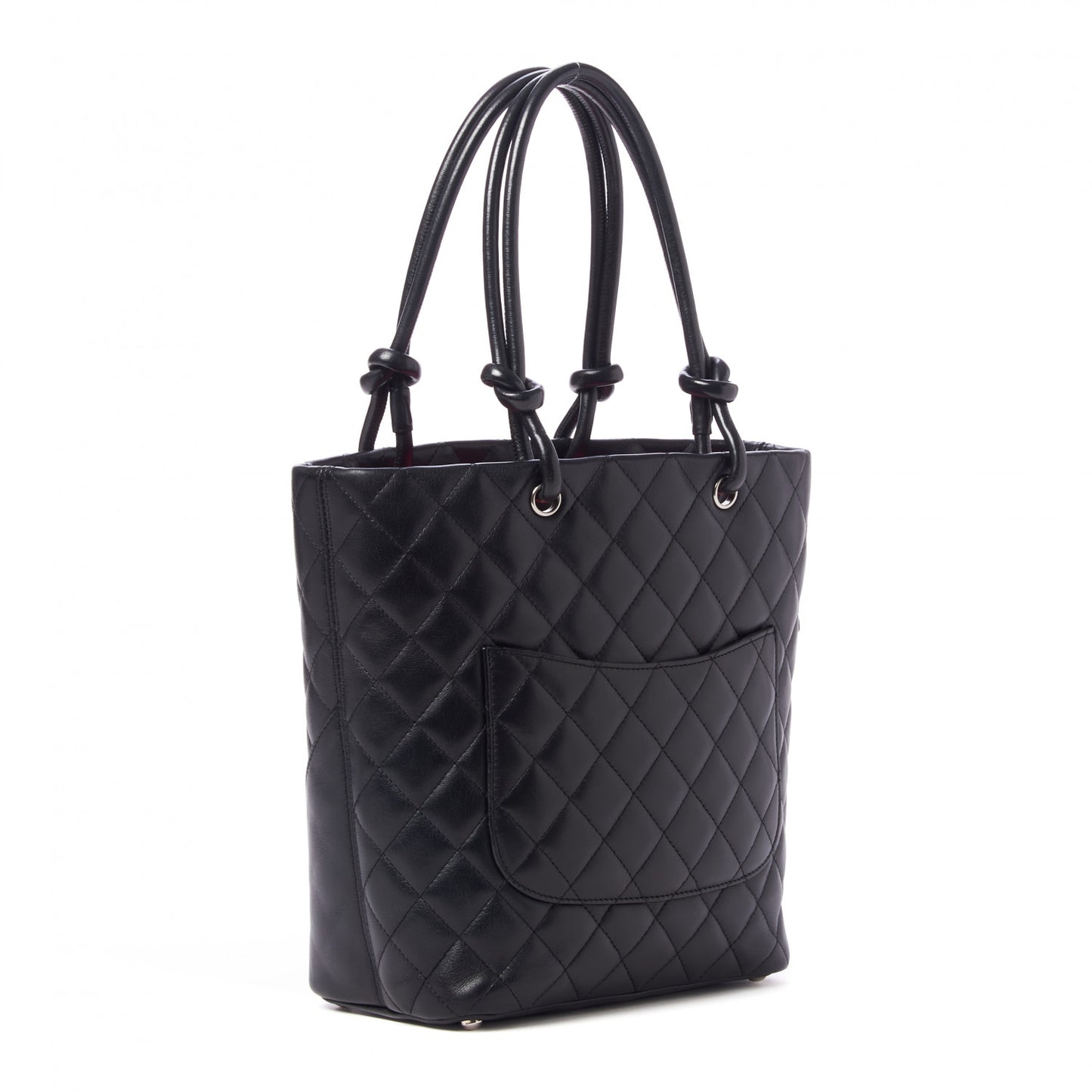 Calfskin Quilted Medium Cambon Tote Black