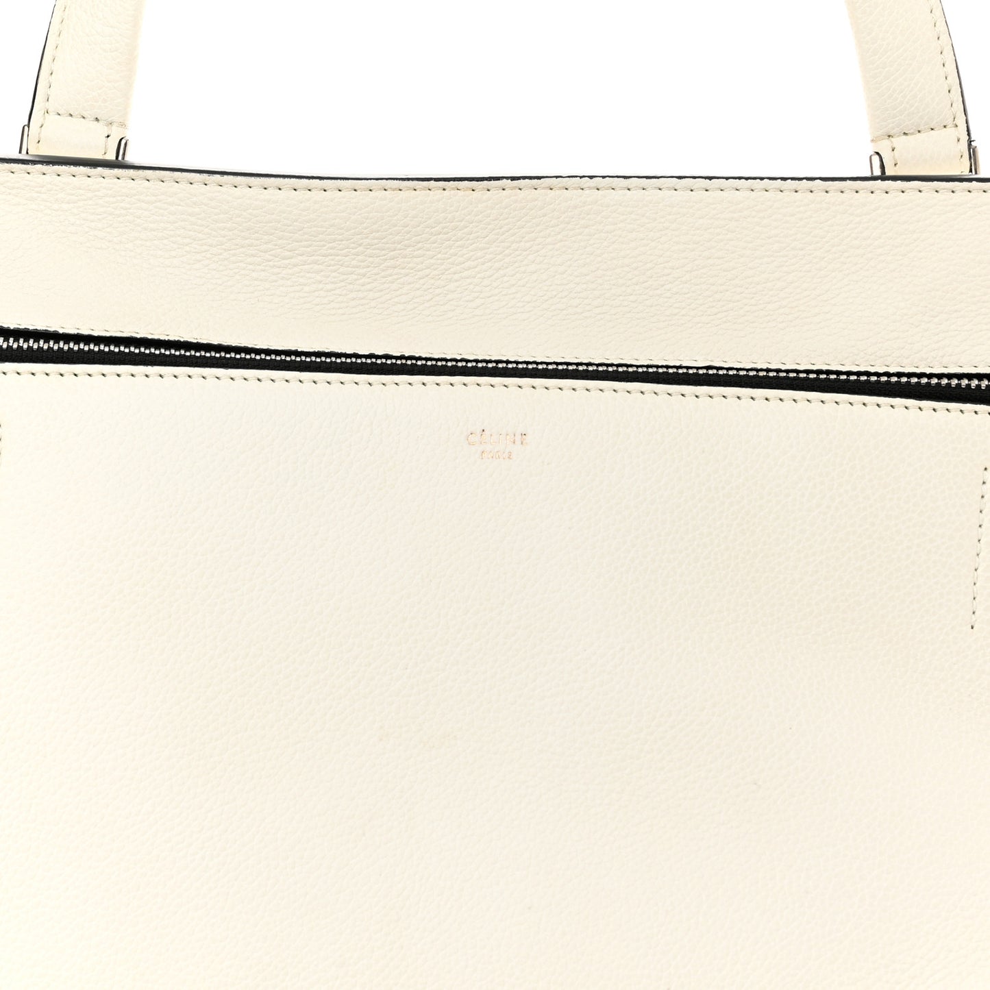 Grained Calfskin Medium Edge Shoulder Bag White
