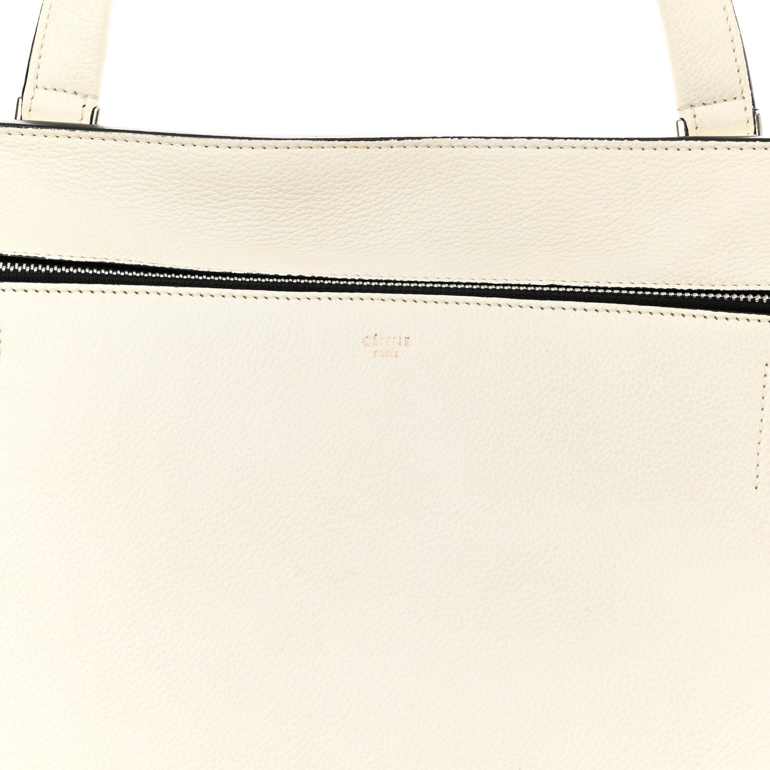 Celine Grained Calfskin Medium Edge Shoulder Bag White 7 of 13