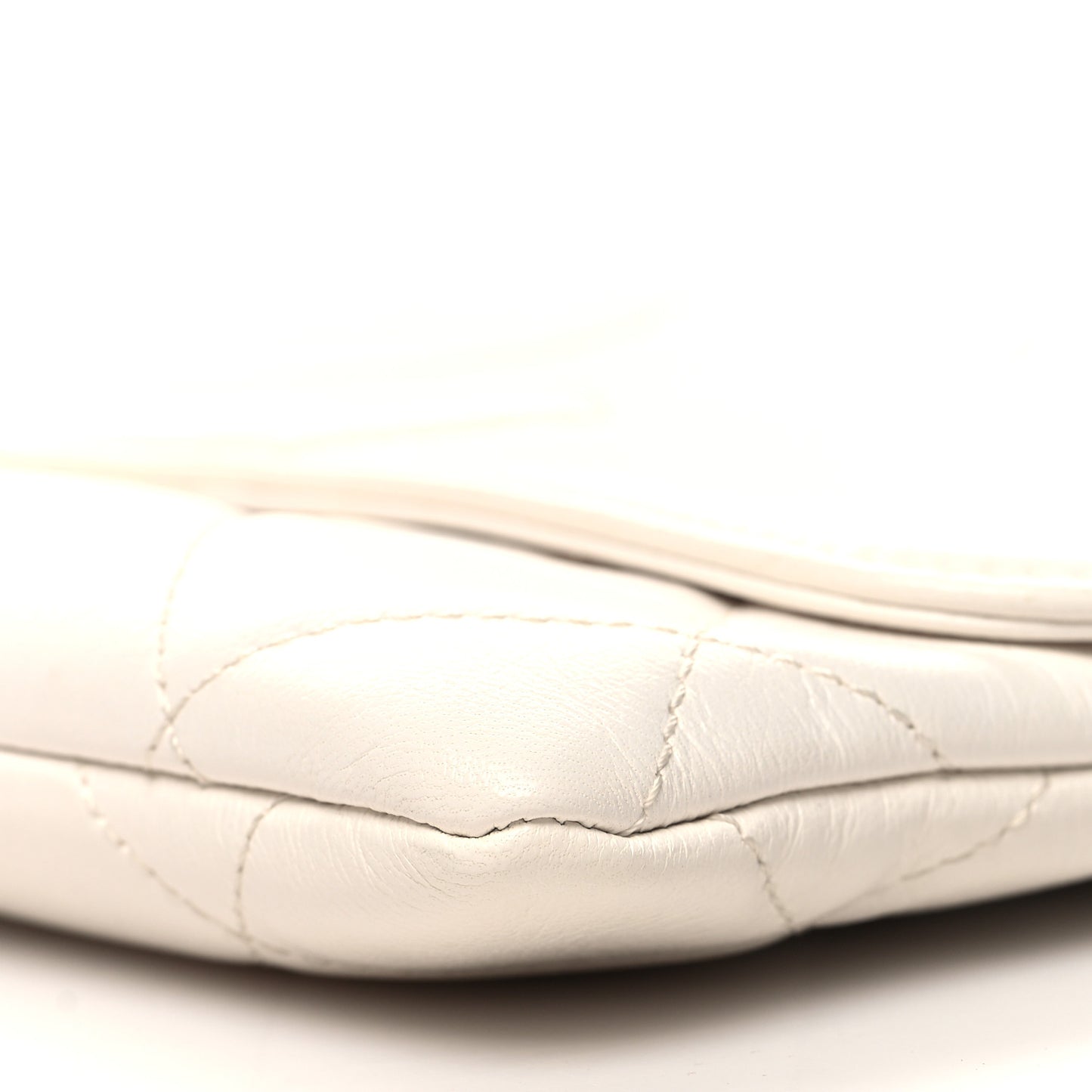 Goatskin Quilted Timeless CC Clutch White