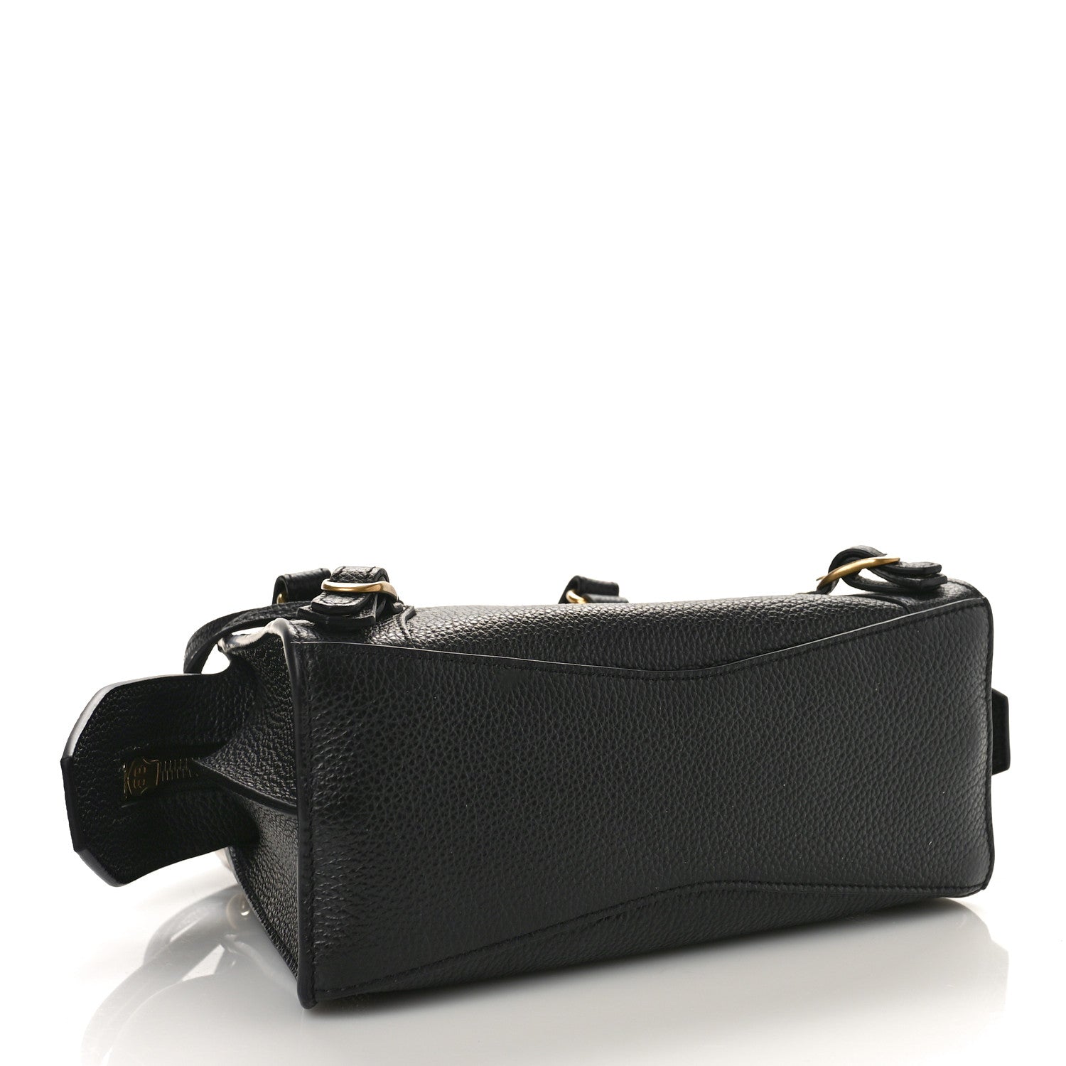 Balenciaga Grained Calfskin Neo Classic Gold Hardware Nano City Crossbody Black 4 of 8