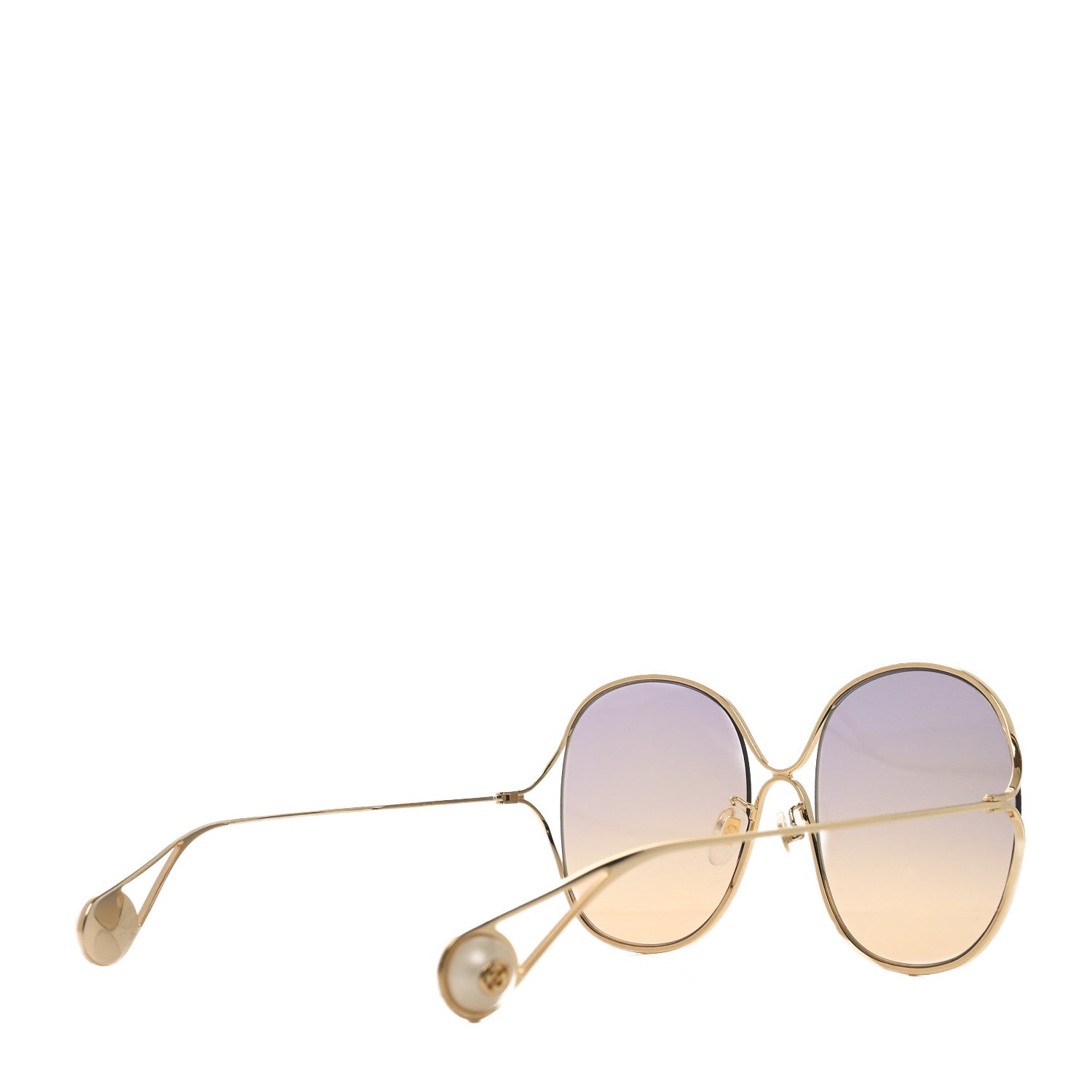 Gucci Oversized Round GG0362S Sunglasses Gold 4 of 7