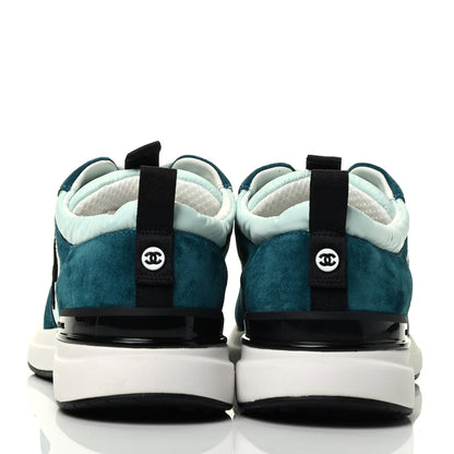 Chanel Nylon Suede Calfskin CC Sneakers 37 Green Light Green 3 of 4