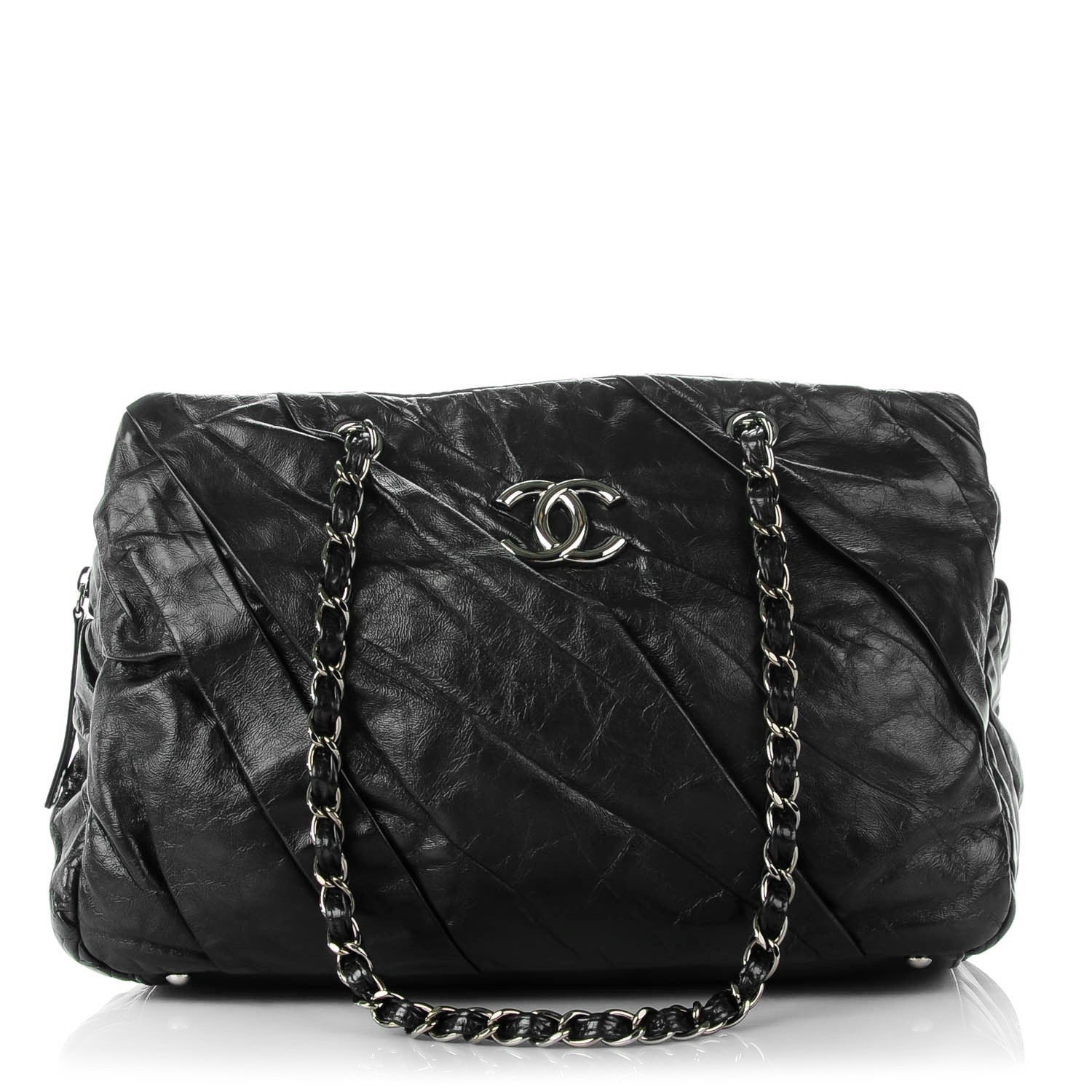 Chanel Glazed Calfskin Twisted Large Tote Black 1 of 7