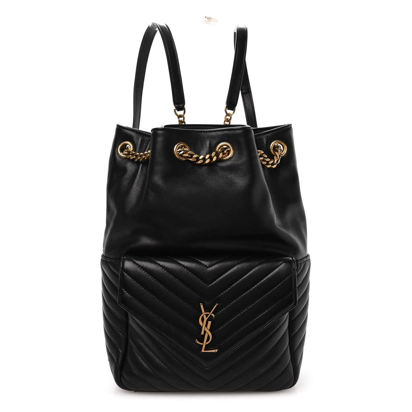 Lambskin Matelasse Monogram Joe Backpack Black
