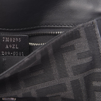 Fendi Recycled Fabric Jacquard Vitello Grace FF 1974 Baguette Belt Pouch Asfalto Black 7 of 10