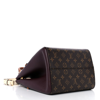 Louis Vuitton Calfskin Monogram Fold Tote MM Black Wine Cream 4 of 10